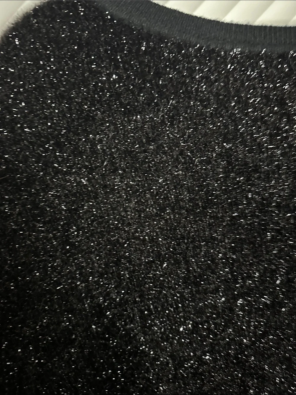 Anthropologie Black Sparkle Crewneck Sweater